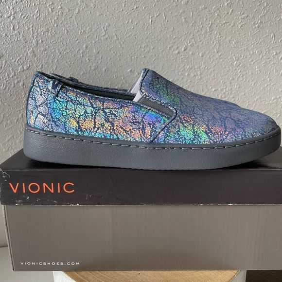 NIB Vionic Blue Metallic Avery Shoes Sizes 6, 6.5, and 7.5 - Picture 4 of 10